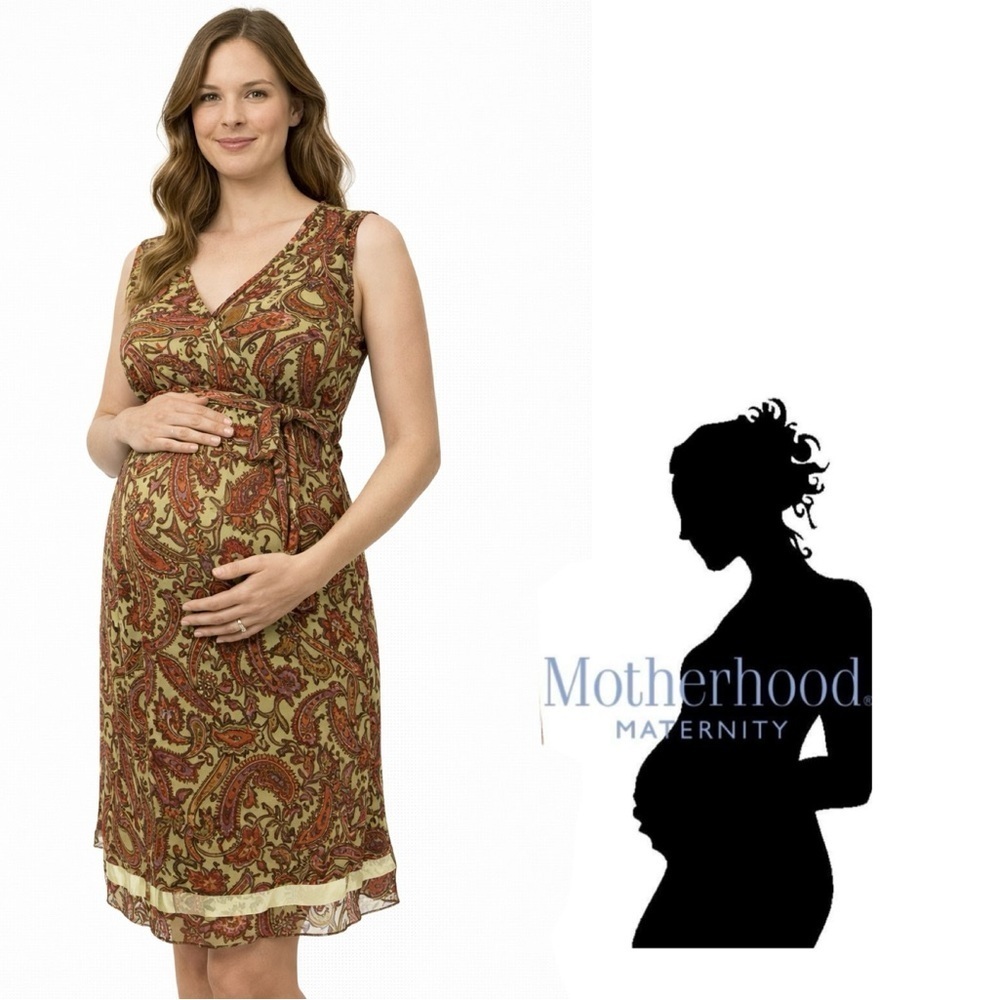 Motherhood maternity sleeveless dress with back waste tie size small